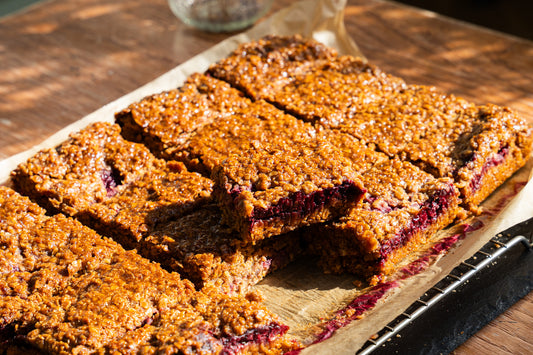Spiced Apple and Blackberry Jack vegan tray cake
